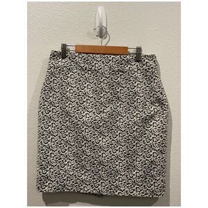 J.CREW White And Black Printed Pencil Mini Skirt